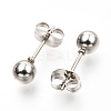 304 Stainless Steel Ball Stud Earrings EJEW-C501-10C-7