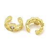 Brass Micro Pave Clear Cubic Zirconia Cuff Earrings for Women EJEW-C104-048G-2