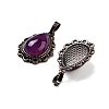 Natural Banded Agate Teardrop Pendants G-K363-01R-15-2
