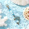Ocean Theme Alloy Charm & Glass Beads Pendant Decorations HJEW-JM03158-08-1