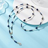 Natural Lapis Lazuli Round and Nuggets Lariat Necklaces NJEW-JN05727-2