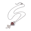 Natural Carnelian Interchangeable Holder Pendant Necklace for Women NJEW-JN04631-02-4