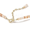Natural Tiger Eye Beads Charm Necklace with Natural Shell & Pearl Beaded Chains NJEW-K251-01-3