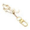 Brass Macrame Pouch Empty Stone Holder Pendant Decoration HJEW-JM03303-01-4