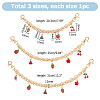 3Pcs Alloy Chain Short Bag Straps HJEW-HS00045-2