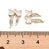 Brass Micro Pave Clear Cubic Zirconia Charms KK-C054-14G-3