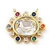Brass Cubic Zirconia Pendants KK-G419-04G-02-2