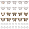 20Pcs 2 Colors Butterfly Alloy Pendant Cabochons Settings DIY-PH0003-27-WH-1