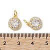 Brass Micro Pave Clear Cubic Zirconia Charms KK-K360-16G-3