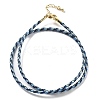 Polyester Cord Braided Necklace Makings MAK-L043-03G-17-1