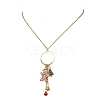 Christmas Alloy Enamel Gingerbread Man Pendant Necklace & Dangle Earrings Sets SJEW-JS01343-3