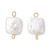 Natural Keshi Pearl Connector Charms PALLOY-JF04243-02-2