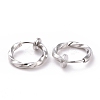 Electroplated Brass Twisted Tubular Hoop Earrings for Women EJEW-G299-01B-P-2
