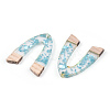 Transparent Resin & White Wood Pendants RESI-N039-53-2