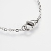 Brass Real Platinum Plated Cable Chains Charms Anklets AJEW-AN00231-03-4