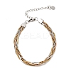 304 Stainless Steel Interlocking Herringbone Chain Bracelet for Women BJEW-K240-08A-M-4
