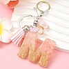 Resin & Acrylic & Faux Suede Tassel Keychain KEYC-YW00123-13-1