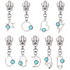 18Pcs 9 Styles Alloy Resin Replacement Zipper Sliders HJEW-TAC0099-1