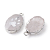 Natural Quartz Crystal Oval Pendants G-C102-07P-01-2