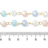 Handmade Electroplate Glass Faceted Rondelle Beaded Chains AJEW-SZ0002-41B-2