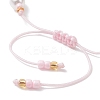 Natural Dyed Yellow Jade & Plastic Imitation Pearl Braided Bead Bracelets for Women BJEW-MZ00308-01-4
