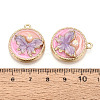 Rack Plating Alloy Enamel and ABS Imitation Pearl Pendants ENAM-T091-58A-3