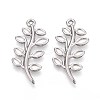 304 Stainless Steel Leaf Pendants STAS-T067-31P-1