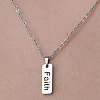 201 Stainless Steel Hollow Word Faith Pendant Necklace NJEW-OY001-34-1