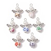 7Pcs Angel Printed Porcelain Ceramic Pendants PALLOY-JF03359-05-S-1