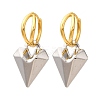 Two Tone Heart Brass Hoop Earrings EJEW-D322-12GP-02A-4