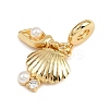 Brass Pave Clear Cubic Zirconia European Dangle Charms KK-N271-32G-2