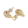 Brass Micro Pave Cubic Zirconia Charms KK-C143-41A-G-2