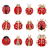 1 Bag Ladybug Enamel Pins JEWB-FH0002-56-7