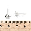 SHEGRACE Brass Clear Cubic Zirconia Flat Round Stud Earring Findings XGR0102P-117P-3