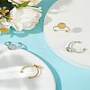 4Pcs 4 Styles 201 Stainless Steel Cuff Pad Ring Settings FIND-LP0001-08-3
