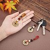 3Pcs 3 Style Brass Lucky Coins Five Emperor Money Feng Shui Coins Pendant AJEW-FH0002-29-3