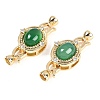 Brass Micro Pave Clear Cubic Zirconia Fold Over Clasps KK-U043-54G-02-1