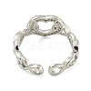 Heart Brass Micro Pave Clear Cubic Zirconia Hollow Open Cuff Rings for Women RJEW-M016-04P-4