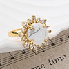 Sunflower Natural Howlite Finger Rings RJEW-B113-03G-06-3