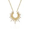 304 Stainless Steel Sun Pendant Cable Chain Necklaces with Minimalist European and American Style YZ7630-2-1