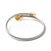 304 Stainless Steel Twist Rope Cuff Bangle BJEW-P283-18M-3