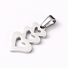 Non-Tarnish 304 Stainless Steel Pendants STAS-I127-018P-2