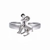 304 Stainless Steel 12 Constellations/Zodiac Signs Open Cuff Ring for Women RJEW-S405-156P-L-1
