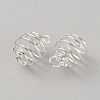 Stainless Steel Spiral Bead Cage Pendants STAS-WH0016-57S-2