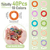 40Pcs 10 Colors Baking Paint and Golden Metal Enlaced Glass Beads DGLA-TA0001-65-4