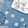9Pcs 9 Style Graduation Theme 201 Stainless Steel Keychain Clasps KEYC-PH0001-52-6