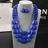 Bohemian Style Acrylic Faceted Rectangle Beaded Multilayer Necklaces & Dangle Earrings Sets WG4F927-03-1