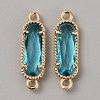 Golden Plated Brass Pave Glass Connector Charms FIND-WH0110-728G-10-1