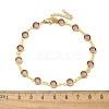304 Stainless Steel Flat Round Acrylic Rhinestone Cup Chain Anklets for Women LS-AJEW-B031-02G-01-5