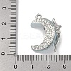 Platinum Alloy Resin Rhinestone Glass Pendants FIND-U017-08P-02-3